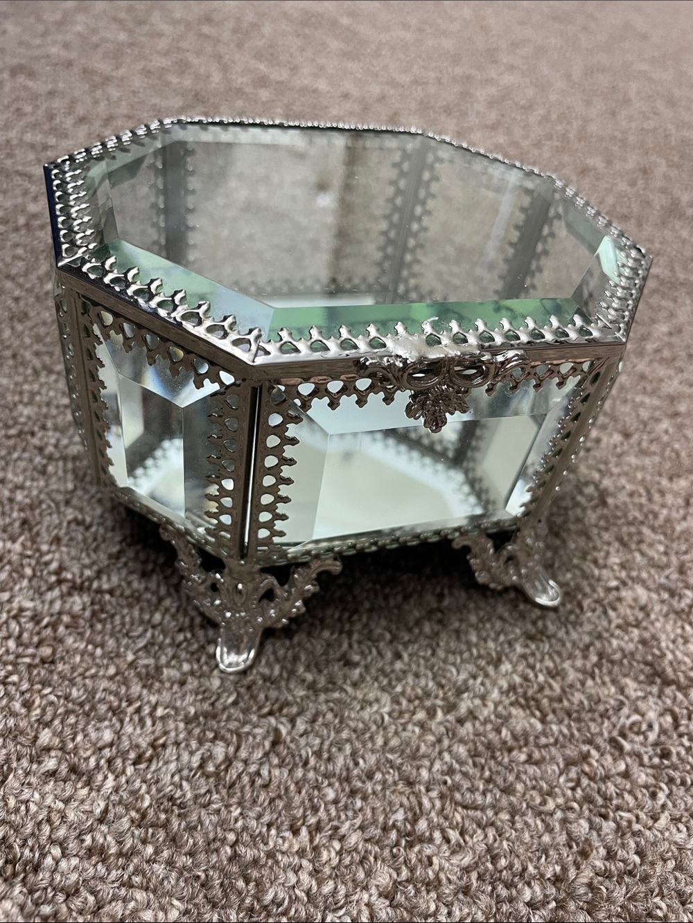 Nicole Miller Home Glass and Metal Trinket Box
